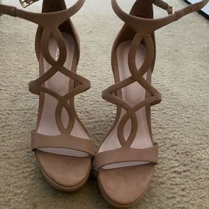 Aldo nude wedge heels